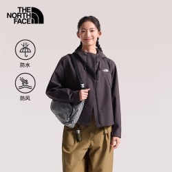 北面 冲锋衣女防水硬壳A字廓形短款外套8J6X 暗紫色/NO1 L