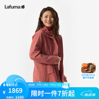 乐飞叶 LA-KIT冲锋衣女 可拆卸帽防水中长收腰外套夹克LFJA6CS61 莓果粉MP 36 160/80A