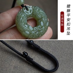 大善堂 和田玉貔貅吊坠平安扣项链玉吊坠男士玉佩挂件七夕礼物国风