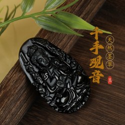 唐今玉天然a货翡翠玉墨翠生肖守护神墨玉吊坠冰种玉石挂件吊坠配