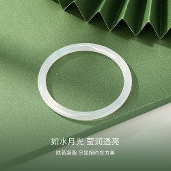 周大生 白月光玉髓手镯 54# E1ZC0089-270346