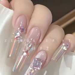 映泽手艺·美甲美睫 瘦长甲片+不限钻款/饰品/贴纸/猫眼