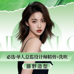 藤野造型 单人总监精剪+洗吹+造型