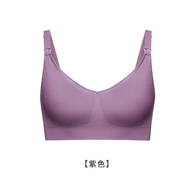 ROVO 超薄凉感透气哺乳内衣 紫色 S