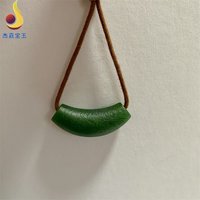 移动端：天然和田玉新疆吊坠锁骨链正品碧玉毛衣链男女款礼物证书