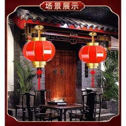 喜庆中式全铜红灯笼开业大门户外防水福字别墅乔迁中国风吊灯发光