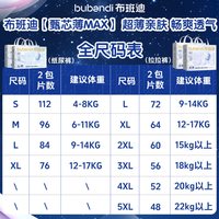 88VIP：布班迪 甄芯薄max婴儿纸尿裤拉拉裤S码112片