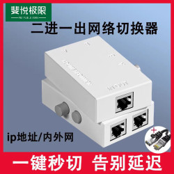 斐悦极限 网络切换器二进一出内外网切换器秒切秒连免插拔双口2口rj45