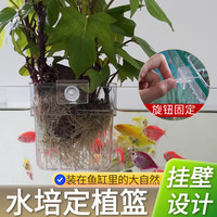 鱼缸水草种植杯鱼缸造景装饰旋钮壁挂式XL