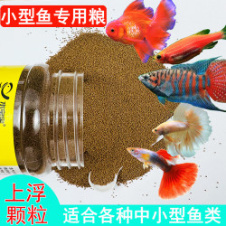 确美同 小型鱼专用鱼粮孔雀鱼饲料上浮小颗粒金鱼天使鱼热带鱼通用鱼食