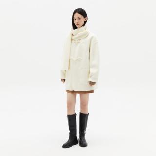 LILY 气质通勤全羊毛围巾毛呢外套大衣