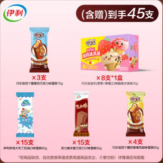 伊利 冰淇淋雪糕 共37支+赠巧乐兹迷你脆筒1盒（2355g)