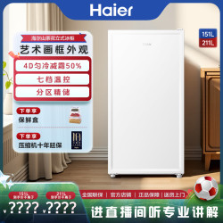 海尔 立式冰柜151/211升一级能效母乳家用单门小型冷柜冰柜