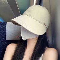 勋阳宇乐 防晒遮阳帽女夏天可扎低马尾松紧调节春夏百搭遮脸防晒帽大檐帽