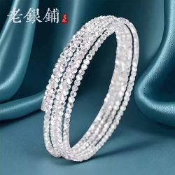 吴越老银铺 S925银手镯 11.3g 日常叠戴 四季百搭