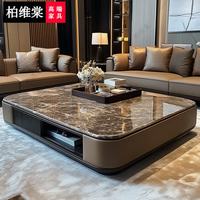 柏维棠 新款轻奢大理石茶几感客厅家用大平层茶桌创意设计师现代别墅 G310#大理石茶几_150*90*37CM 整装