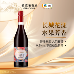 长城葡萄酒 长城 花漾红 树莓玫瑰 配制酒 750ml*1瓶