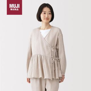 無印良品 MUJI 杨柳纱织短开衫睡衣上衣