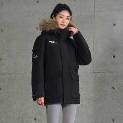 坦博尔 同款羽绒服男女派克貉子毛领连帽户外工装外套TF236579