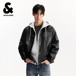 杰克琼斯 225409004 保暖厚款夹克 黑色 S 男士棉服