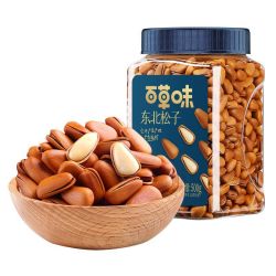 百草味 大颗粒东北松子 500g