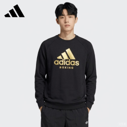adidas 卫衣男运动套头衫休闲运动服 黑色 3XL