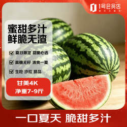 趣尝鲜 甘美4K西瓜 7-9斤 新鲜水果