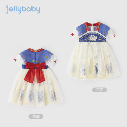 jellybaby 汉服儿童夏季中国风连衣裙薄款宝宝新中式夏装JEG22663G