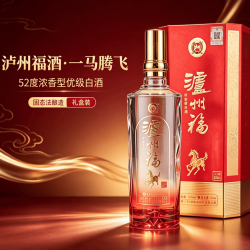 泸州老窖 老窖股份出品  浓香型白酒 礼盒装 送礼自饮酒 52度 500mL 6瓶 泸州福酒 一马腾飞