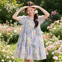 笛莎 女童夏季裙子儿童洋气印花纯棉碎花连衣裙-7M262U109