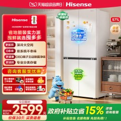 海信 囤多多大容量电冰箱571L十字双开四门双系统嵌入家用