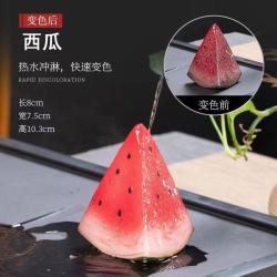 棠门 变色西瓜茶宠温变树脂摆件