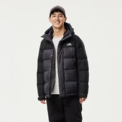 坦博尔 户外羽绒服男士短款拼接连帽外套