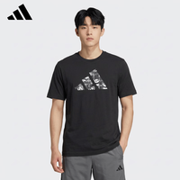 adidas 运动型格系列 男 M PANDA C CAM T 短袖T恤 KB4849 黑色 L