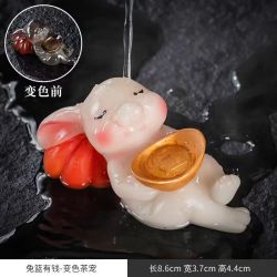 棠门 茶宠兔变色创意摆件