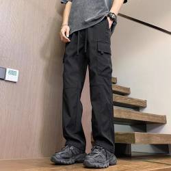 春秋季工装裤男士宽松直筒休闲长裤子青少年2026夏季运动裤耐磨