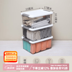 禧天龙 收纳盒 3L*3个 透灰