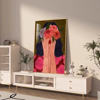 艾风格 抽象人物装饰画 G款-绽放 60*80cm 铝合金框