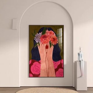 艾风格 抽象人物装饰画 G款-绽放 60*80cm 铝合金框