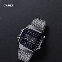 CASIO A168WGG-1B经典小方块，银灰反显复古电子表
