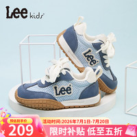 Lee 童鞋春夏季新款儿童网面跑步鞋女大童透气运动鞋男童 X0196 兰色 33