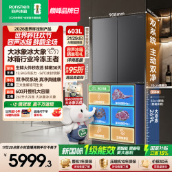 容声 大冰象603L十字双开门冰箱双系统双净灰色新一级能效