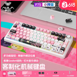 狼蛛 F75客制化三模机械键盘无线蓝牙办公游戏电竞专用侧刻键帽