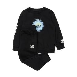 adidas 三叶草 休闲百搭男小童长袖套装童装运动套装