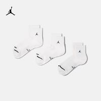 NIKE 乔丹速干运动短袜(3双)夏季新款支撑舒适JORDAN IR6320 100白/黑 M