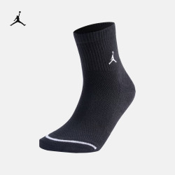 NIKE 乔丹速干运动短袜(3双)夏季新款支撑舒适JORDAN IR6320 010黑/白 L