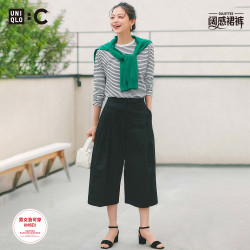 优衣库 棉质裙裤优衣库女装男装合作款/阔感裙裤483042