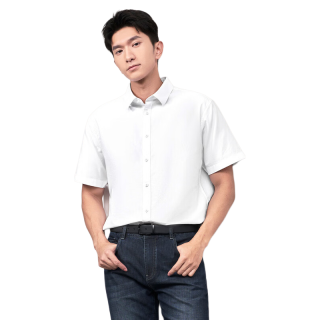 海澜之家 男士牛津纺100%纯棉短袖衬衫