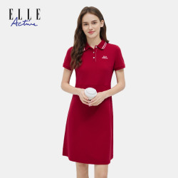 ELLE Active 女士翻领收腰连衣裙