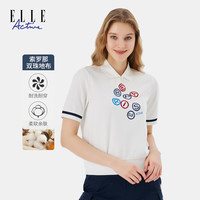 ELLE Active2026夏季新款polo衫上衣短袖t恤女简约百搭设计感女装